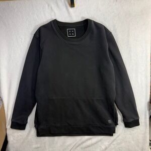 CHCG XL Men's Black Crewneck Sweatshirt Side Zip Streetwear Tech Gorpcore Modern